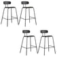 Modern Backrest Armless Counter Stool Metal Bar Stool with Plastic Cushion