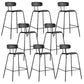 Modern Backrest Armless Counter Stool Metal Bar Stool with Plastic Cushion