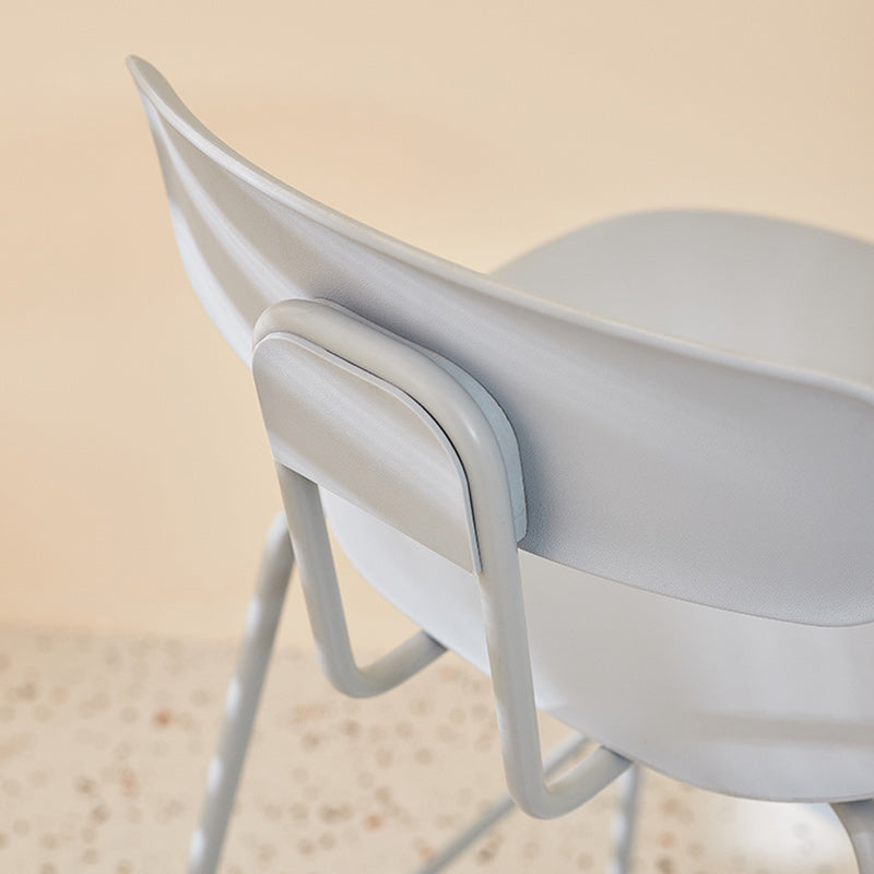 Modern Backrest Armless Counter Stool Metal Bar Stool with Plastic Cushion