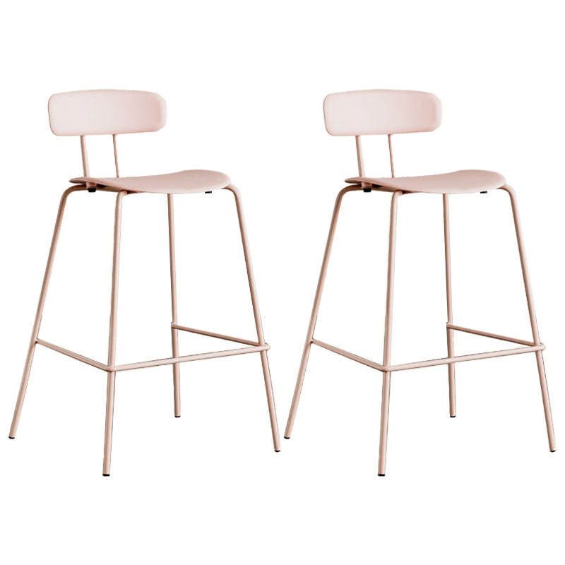 Moderne rugleuning armloze aanrechtkruk metalen barkruk met plastic kussen
