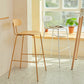 Modern Backrest Armless Counter Stool Metal Bar Stool with Plastic Cushion