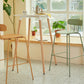 Modern Backrest Armless Counter Stool Metal Bar Stool with Plastic Cushion