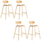 Modern Backrest Armless Counter Stool Metal Bar Stool with Plastic Cushion