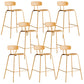 Modern Backrest Armless Counter Stool Metal Bar Stool with Plastic Cushion