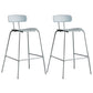Modern Backrest Armless Counter Stool Metal Bar Stool with Plastic Cushion