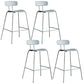 Modern Backrest Armless Counter Stool Metal Bar Stool with Plastic Cushion