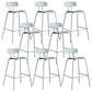 Modern Backrest Armless Counter Stool Metal Bar Stool with Plastic Cushion