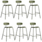 Modern Backrest Armless Counter Stool Metal Bar Stool with Plastic Cushion