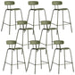 Modern Backrest Armless Counter Stool Metal Bar Stool with Plastic Cushion