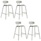 Modern Backrest Armless Counter Stool Metal Bar Stool with Plastic Cushion