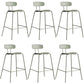 Modern Backrest Armless Counter Stool Metal Bar Stool with Plastic Cushion
