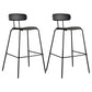 Modern Backrest Armless Counter Stool Metal Bar Stool with Plastic Cushion