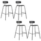 Modern Backrest Armless Counter Stool Metal Bar Stool with Plastic Cushion