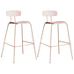 Modern Backrest Armless Counter Stool Metal Bar Stool with Plastic Cushion