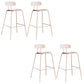 Modern Backrest Armless Counter Stool Metal Bar Stool with Plastic Cushion