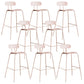 Modern Backrest Armless Counter Stool Metal Bar Stool with Plastic Cushion