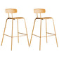 Modern Backrest Armless Counter Stool Metal Bar Stool with Plastic Cushion