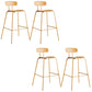 Modern Backrest Armless Counter Stool Metal Bar Stool with Plastic Cushion