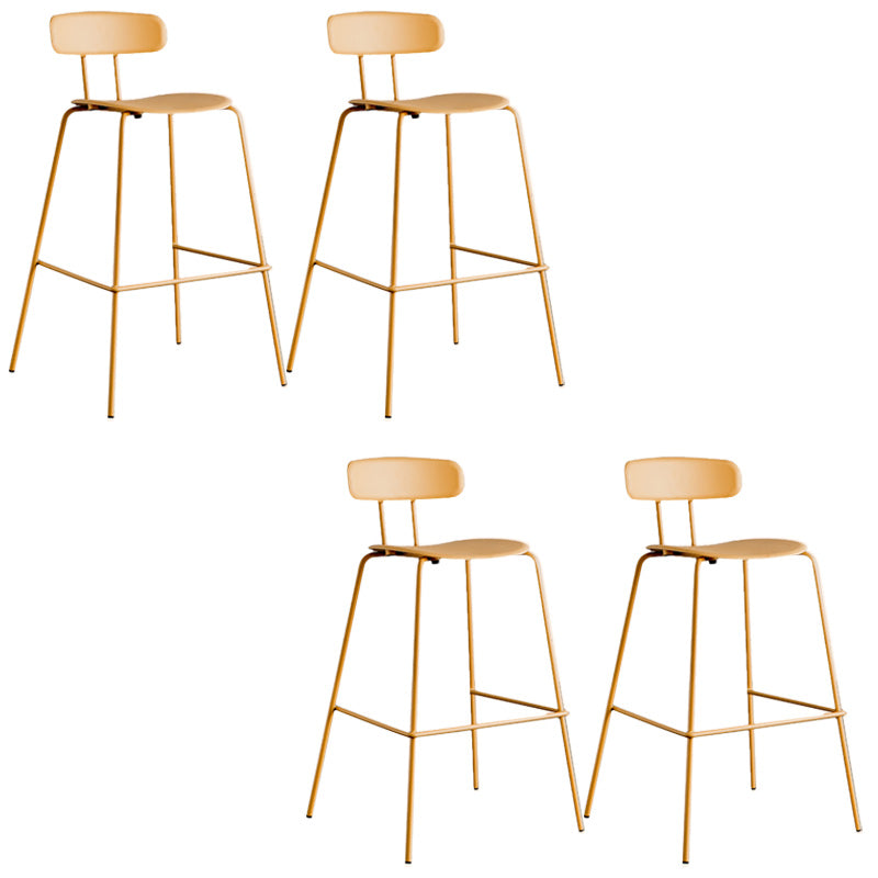 Moderne rugleuning armloze aanrechtkruk metalen barkruk met plastic kussen