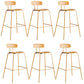 Modern Backrest Armless Counter Stool Metal Bar Stool with Plastic Cushion