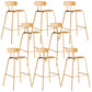 Modern Backrest Armless Counter Stool Metal Bar Stool with Plastic Cushion