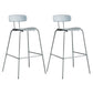 Modern Backrest Armless Counter Stool Metal Bar Stool with Plastic Cushion