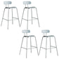 Modern Backrest Armless Counter Stool Metal Bar Stool with Plastic Cushion