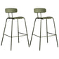 Modern Backrest Armless Counter Stool Metal Bar Stool with Plastic Cushion