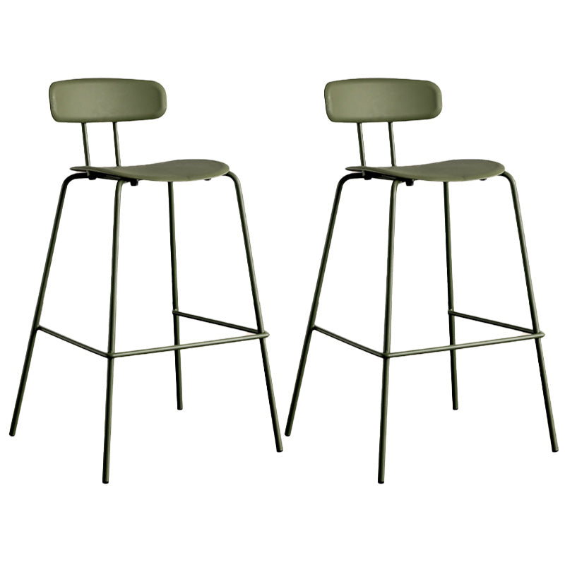 Modern Backrest Armless Counter Stool Metal Bar Stool with Plastic Cushion