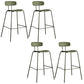 Modern Backrest Armless Counter Stool Metal Bar Stool with Plastic Cushion