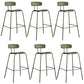 Modern Backrest Armless Counter Stool Metal Bar Stool with Plastic Cushion