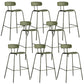 Modern Backrest Armless Counter Stool Metal Bar Stool with Plastic Cushion
