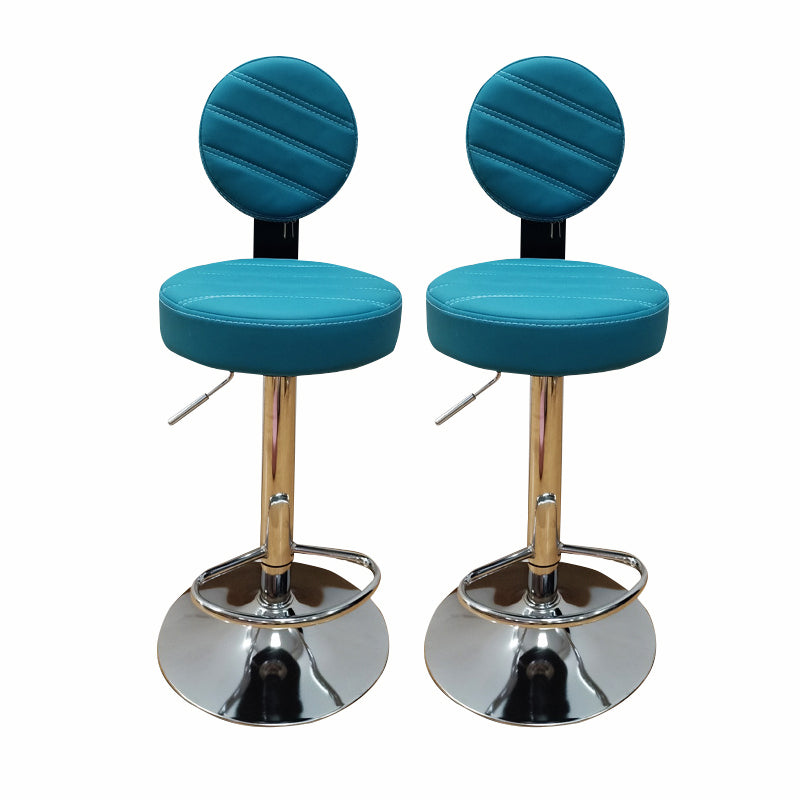 Tabouret de bar en cuir PU de style soulevé de style contemporain avec des jambes en métal