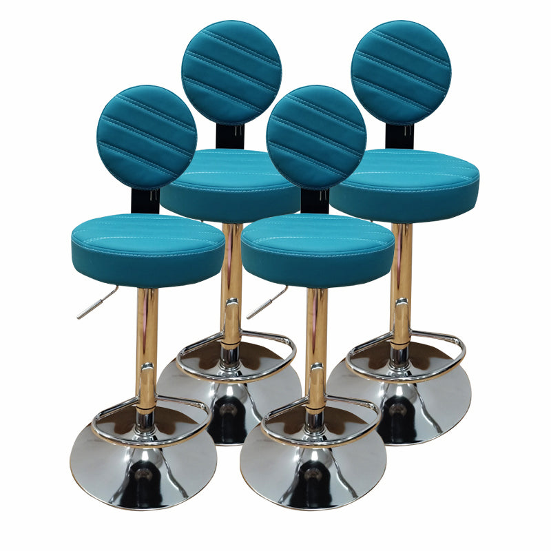 Tabouret de bar en cuir PU de style soulevé de style contemporain avec des jambes en métal
