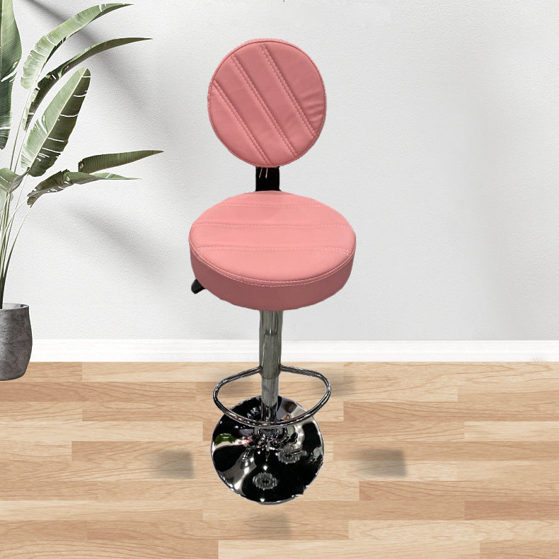 Tabouret de bar en cuir PU de style soulevé de style contemporain avec des jambes en métal