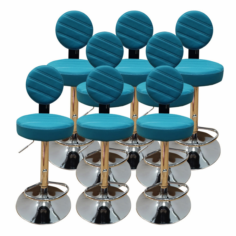 Tabouret de bar en cuir PU de style soulevé de style contemporain avec des jambes en métal