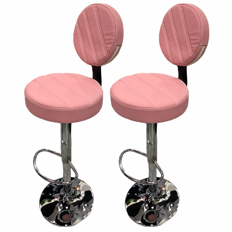 Tabouret de bar en cuir PU de style soulevé de style contemporain avec des jambes en métal