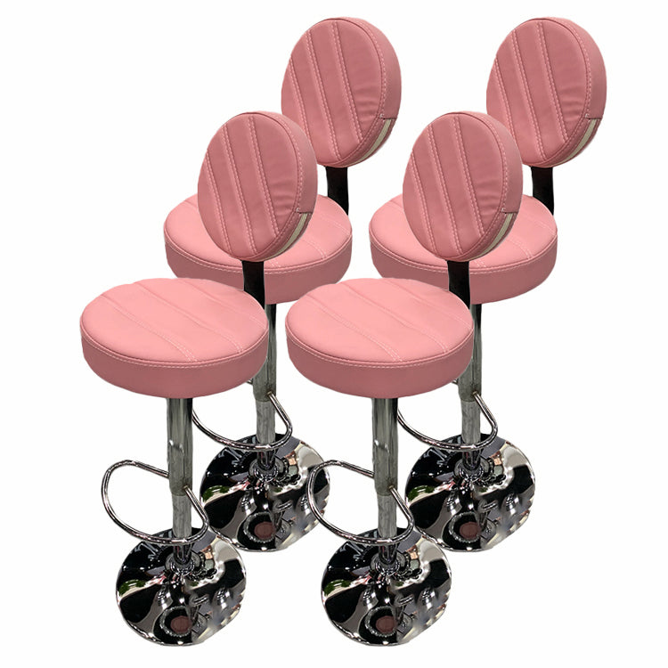 Tabouret de bar en cuir PU de style soulevé de style contemporain avec des jambes en métal