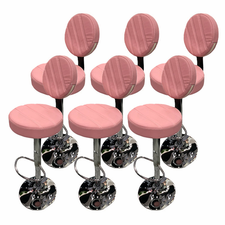 Tabouret de bar en cuir PU de style soulevé de style contemporain avec des jambes en métal