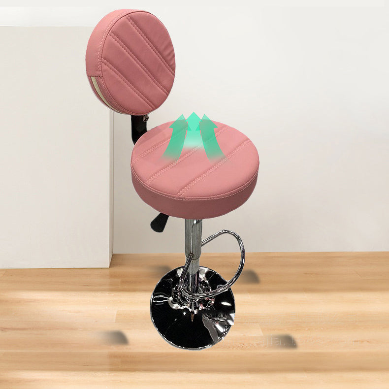 Tabouret de bar en cuir PU de style soulevé de style contemporain avec des jambes en métal