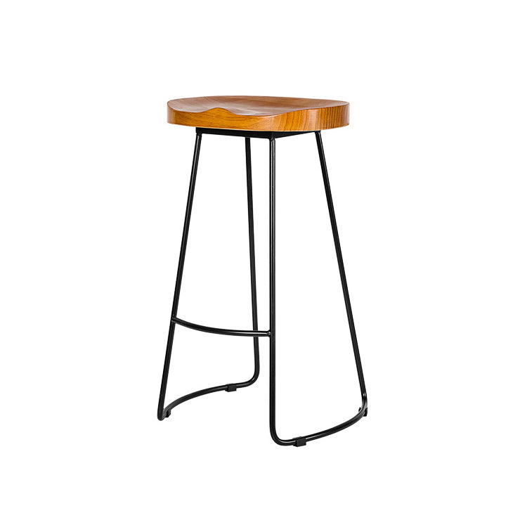 Recangle industriel Table de table à bois massif en bois massif 1/4 pièces Table de comptoir avec tabourets hauts