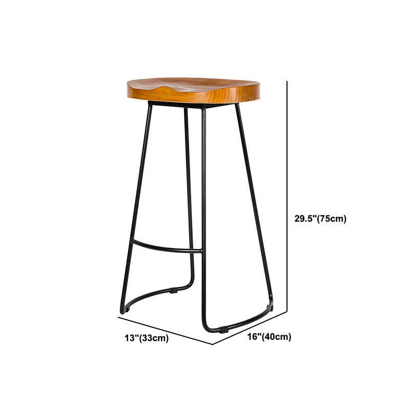 Recangle industriel Table de table à bois massif en bois massif 1/4 pièces Table de comptoir avec tabourets hauts