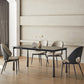 Modern Black Rectangle Dining Table Set 1/4/5/7 Pieces Dinette Set with Sintered Stone Top