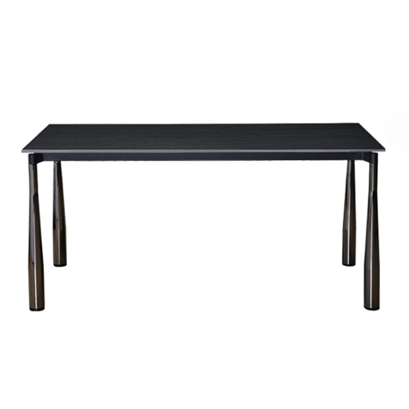 Modern Black Rectangle Dining Table Set 1/4/5/7 Pieces Dinette Set with Sintered Stone Top Black 70.9"L x 35.4"W Clearhalo 'Dining Room Sets' 'Dining Tables & Seating' 'dining_room_set' 'furn' 'furn_dining_room_set' 'Furniture' 'Kitchen & Dining Furniture' 5256072