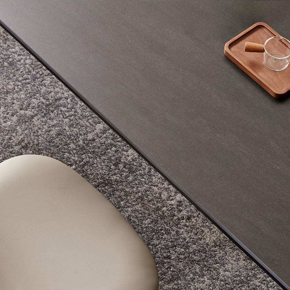 Modern Black Rectangle Dining Table Set 1/4/5/7 Pieces Dinette Set with Sintered Stone Top