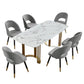 Set da pranzo nordico da 1/2/7/9 pezzi Tavolo da pranzo rettangolare in pietra per sala da pranzo