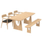 Modern Solid Wood Dining Room Set 1/2/4/5/7 Pieces Pine Dining Room Chair Set 5 Pieces: Table, 3 Chairs, 1 Bench Clearhalo 'Dining Room Sets' 'Dining Tables & Seating' 'dining_room_set' 'furn' 'furn_dining_room_set' 'Furniture' 'Kitchen & Dining Furniture' 5256102