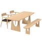 Modern Solid Wood Dining Room Set 1/2/4/5/7 Pieces Pine Dining Room Chair Set 4 Pieces: Table, 2 Chairs, 1 Bench Clearhalo 'Dining Room Sets' 'Dining Tables & Seating' 'dining_room_set' 'furn' 'furn_dining_room_set' 'Furniture' 'Kitchen & Dining Furniture' 5256104
