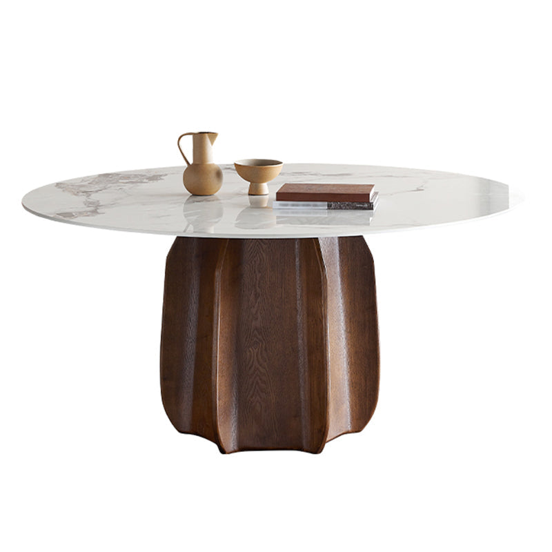 Modern Sintered Stone Dining Round Table Set 1/2/4/7 Pieces Dining Set Clearhalo 'Dining Room Sets' 'Dining Tables & Seating' 'dining_room_set' 'furn' 'furn_dining_room_set' 'Furniture' 'Kitchen & Dining Furniture' 5256129