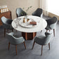 Modern Sintered Stone Dining Round Table Set 1/2/4/7 Pieces Dining Set 7 Pieces: Table, 6 Chairs Clearhalo 'Dining Room Sets' 'Dining Tables & Seating' 'dining_room_set' 'furn' 'furn_dining_room_set' 'Furniture' 'Kitchen & Dining Furniture' 5256131